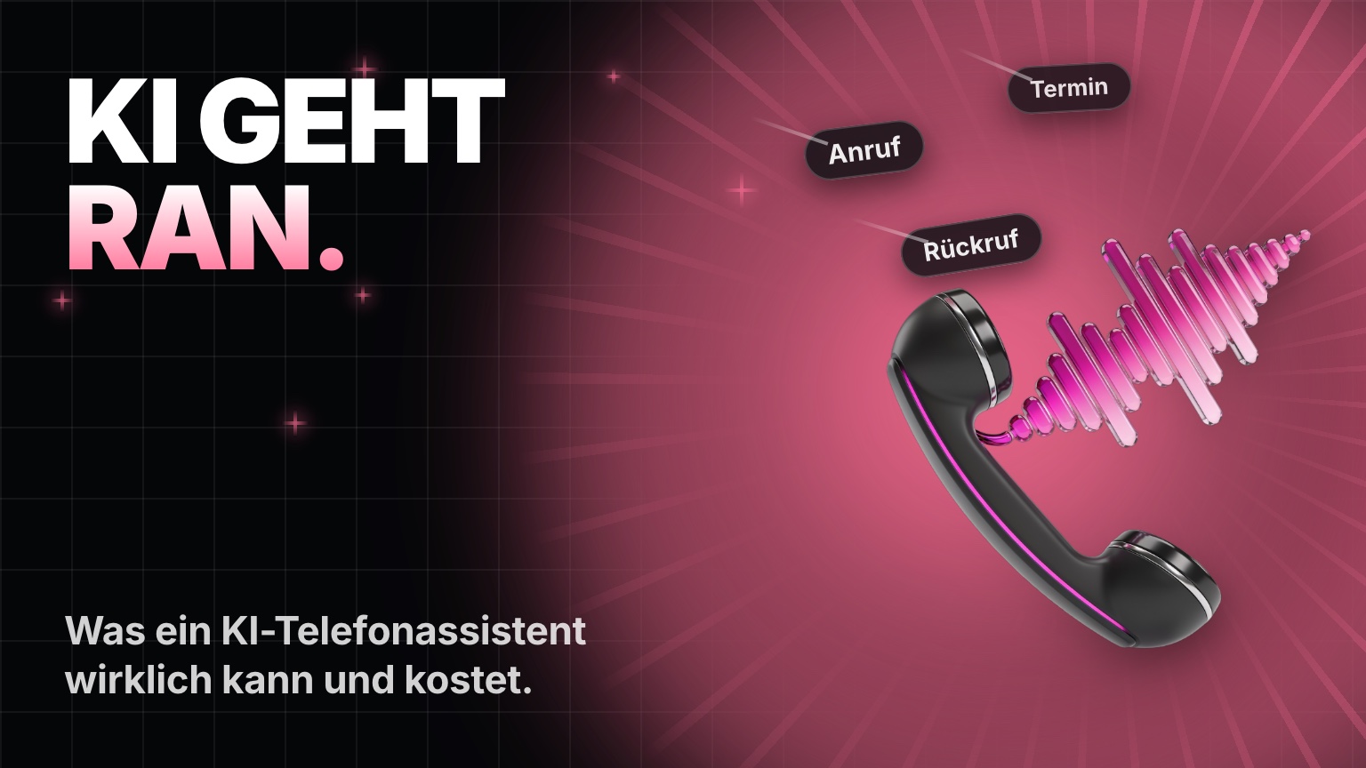 KI Telefonassistent im Mittelstand: eingehender Anruf wird von einer Sprach-KI angenommen und weitergeleitet